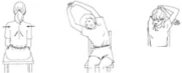 Diagram for upper back and shoulder stretches Diagram for upper back and shoulder stretches